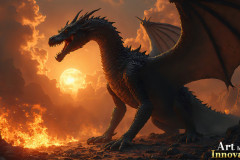 Majestic Dragons,shimmering in the moonlight.