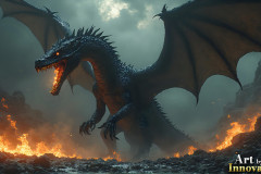 Majestic Dragons,shimmering in the moonlight.