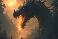 Majestic Dragons,shimmering in the moonlight.