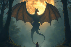 Majestic Dragons,shimmering in the moonlight.