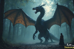 Majestic Dragons,shimmering in the moonlight.