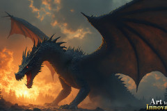 Majestic Dragons,shimmering in the moonlight.