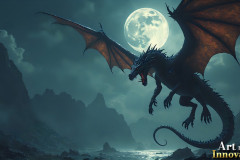 Majestic Dragons,shimmering in the moonlight.