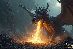 Majestic Dragons,shimmering in the moonlight.