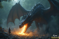 Majestic Dragons,shimmering in the moonlight.