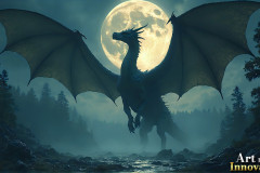 Majestic Dragons,shimmering in the moonlight.