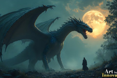 Majestic Dragons,shimmering in the moonlight.