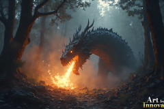 Majestic Dragons,shimmering in the moonlight.