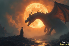 Majestic Dragons,shimmering in the moonlight.