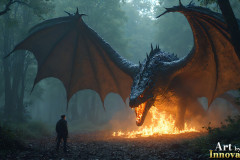 Majestic Dragons,shimmering in the moonlight.