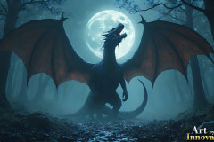 Majestic Dragons,shimmering in the moonlight.