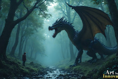 Majestic Dragons,shimmering in the moonlight.