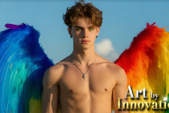 Gay Men Wearing Feathered wings of Pride