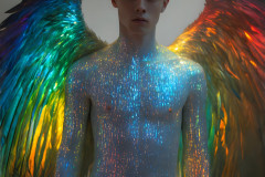 Gay Men Wearing Feathered wings of Pride