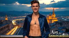 The Beautiful & Handsome Men of the Golden City,is a collection of AI generated images of sexy,glamorous,handsome guys in the heavens.