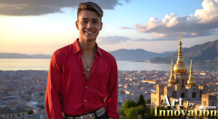 The Beautiful & Handsome Men of the Golden City,is a collection of AI generated images of sexy,glamorous,handsome guys in the heavens.