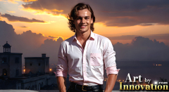 The Beautiful & Handsome Men of the Golden City,is a collection of AI generated images of sexy,glamorous,handsome guys in the heavens.