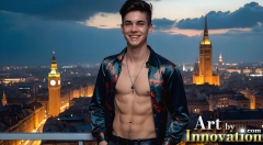The Beautiful & Handsome Men of the Golden City,is a collection of AI generated images of sexy,glamorous,handsome guys in the heavens.