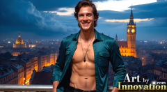 The Beautiful & Handsome Men of the Golden City,is a collection of AI generated images of sexy,glamorous,handsome guys in the heavens.