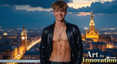 The Beautiful & Handsome Men of the Golden City,is a collection of AI generated images of sexy,glamorous,handsome guys in the heavens.