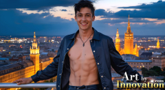 The Beautiful & Handsome Men of the Golden City,is a collection of AI generated images of sexy,glamorous,handsome guys in the heavens.