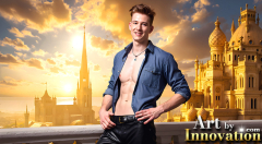 The Beautiful & Handsome Men of the Golden City,is a collection of AI generated images of sexy,glamorous,handsome guys in the heavens.