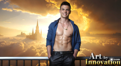 The Beautiful & Handsome Men of the Golden City,is a collection of AI generated images of sexy,glamorous,handsome guys in the heavens.