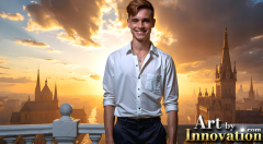 The Beautiful & Handsome Men of the Golden City,is a collection of AI generated images of sexy,glamorous,handsome guys in the heavens.