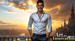 The Beautiful & Handsome Men of the Golden City,is a collection of AI generated images of sexy,glamorous,handsome guys in the heavens.