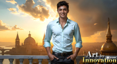 The Beautiful & Handsome Men of the Golden City,is a collection of AI generated images of sexy,glamorous,handsome guys in the heavens.