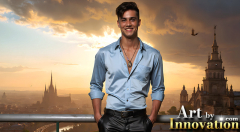 The Beautiful & Handsome Men of the Golden City,is a collection of AI generated images of sexy,glamorous,handsome guys in the heavens.