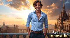 The Beautiful & Handsome Men of the Golden City,is a collection of AI generated images of sexy,glamorous,handsome guys in the heavens.