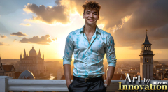 The Beautiful & Handsome Men of the Golden City,is a collection of AI generated images of sexy,glamorous,handsome guys in the heavens.