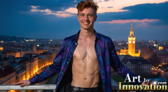 The Beautiful & Handsome Men of the Golden City,is a collection of AI generated images of sexy,glamorous,handsome guys in the heavens.