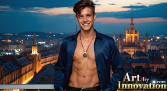 The Beautiful & Handsome Men of the Golden City,is a collection of AI generated images of sexy,glamorous,handsome guys in the heavens.