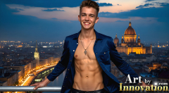 The Beautiful & Handsome Men of the Golden City,is a collection of AI generated images of sexy,glamorous,handsome guys in the heavens.