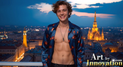 The Beautiful & Handsome Men of the Golden City,is a collection of AI generated images of sexy,glamorous,handsome guys in the heavens.