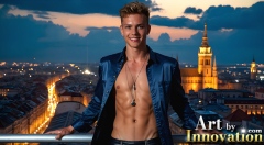 The Beautiful & Handsome Men of the Golden City,is a collection of AI generated images of sexy,glamorous,handsome guys in the heavens.