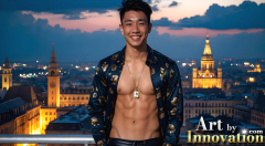 The Beautiful & Handsome Men of the Golden City,is a collection of AI generated images of sexy,glamorous,handsome guys in the heavens.