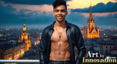 The Beautiful & Handsome Men of the Golden City,is a collection of AI generated images of sexy,glamorous,handsome guys in the heavens.