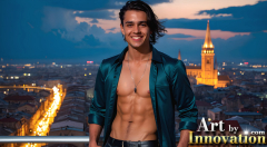 The Beautiful & Handsome Men of the Golden City,is a collection of AI generated images of sexy,glamorous,handsome guys in the heavens.
