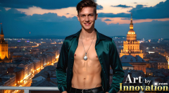 The Beautiful & Handsome Men of the Golden City,is a collection of AI generated images of sexy,glamorous,handsome guys in the heavens.