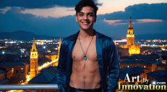 The Beautiful & Handsome Men of the Golden City,is a collection of AI generated images of sexy,glamorous,handsome guys in the heavens.