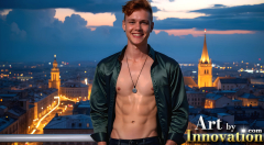 The Beautiful & Handsome Men of the Golden City,is a collection of AI generated images of sexy,glamorous,handsome guys in the heavens.