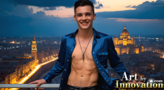 The Beautiful & Handsome Men of the Golden City,is a collection of AI generated images of sexy,glamorous,handsome guys in the heavens.