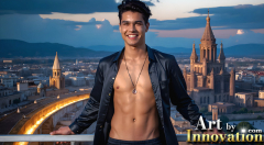 The Beautiful & Handsome Men of the Golden City,is a collection of AI generated images of sexy,glamorous,handsome guys in the heavens.