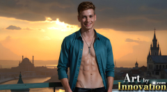 The Beautiful & Handsome Men of the Golden City,is a collection of AI generated images of sexy,glamorous,handsome guys in the heavens.