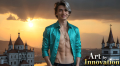 The Beautiful & Handsome Men of the Golden City,is a collection of AI generated images of sexy,glamorous,handsome guys in the heavens.