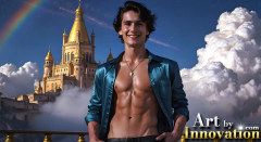 The Beautiful & Handsome Men of the Golden City,is a collection of AI generated images of sexy,glamorous,handsome guys in the heavens.