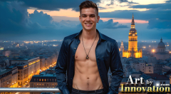 The Beautiful & Handsome Men of the Golden City,is a collection of AI generated images of sexy,glamorous,handsome guys in the heavens.
